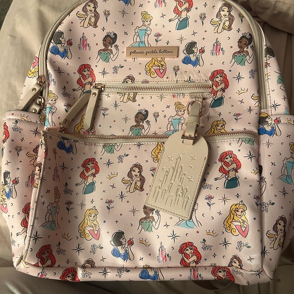 Petunia Pickle Bottom Disney Princess diaper bag Backpack in Light Pink - Picture 1 of 5